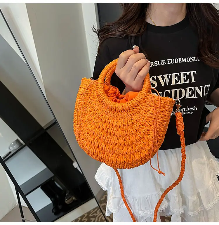 Women's Multi Color Straw Woven Handbag Set — feature 22