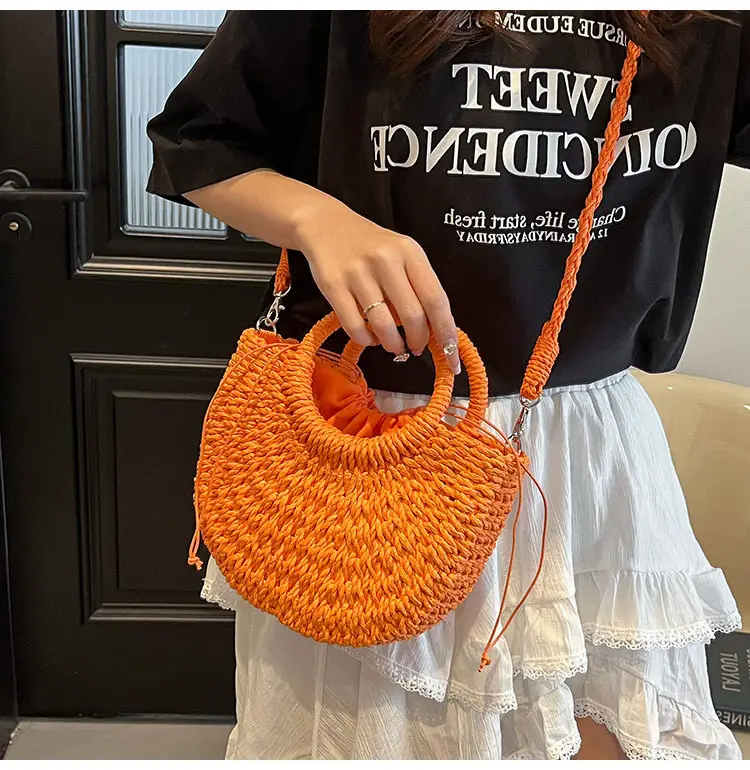 Women's Multi Color Straw Woven Handbag Set — feature 23