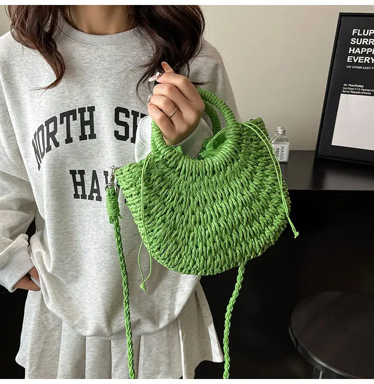 Women's Multi Color Straw Woven Handbag Set — feature 24