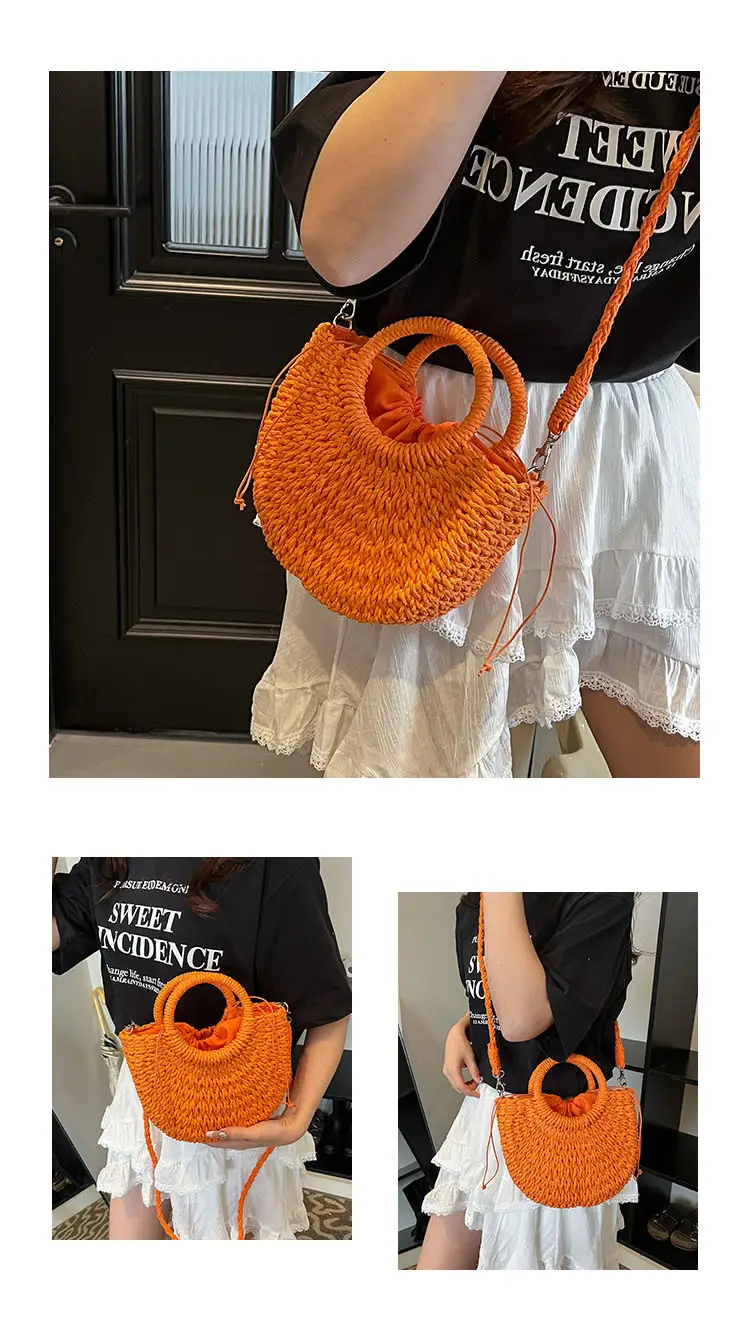 Women's Multi Color Straw Woven Handbag Set — feature 7