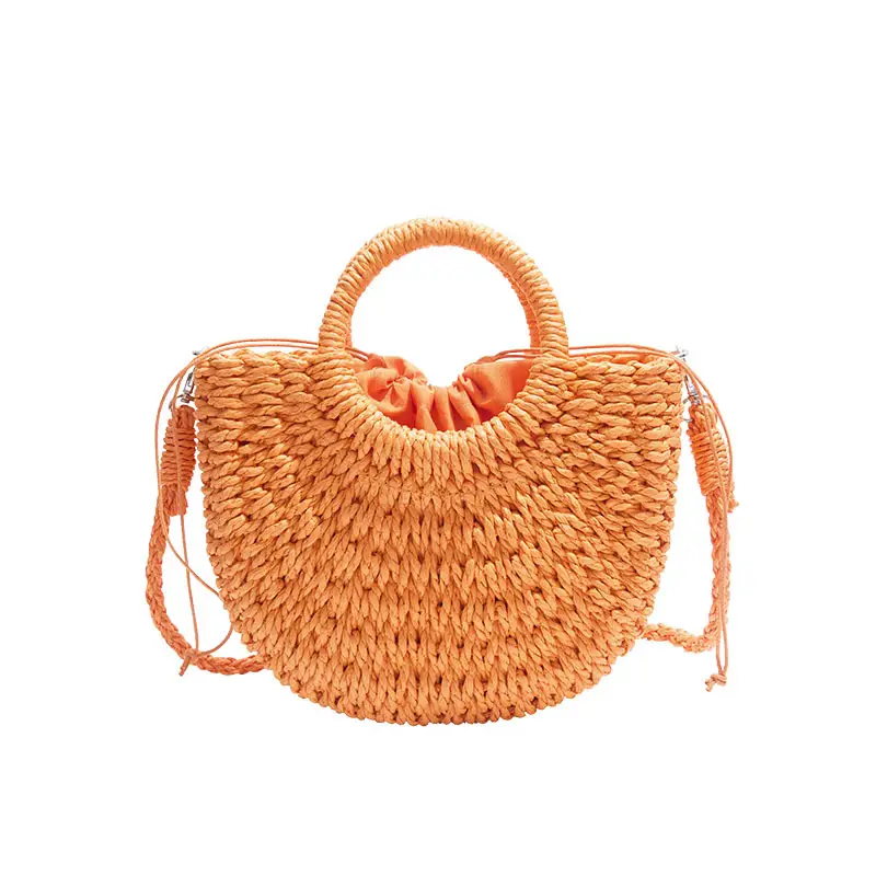 Women's Multi Color Straw Woven Handbag Set - Image 4