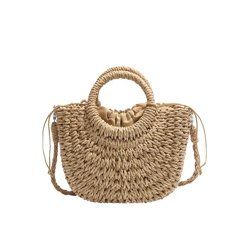 Women's Multi Color Straw Woven Handbag Set - Image 5
