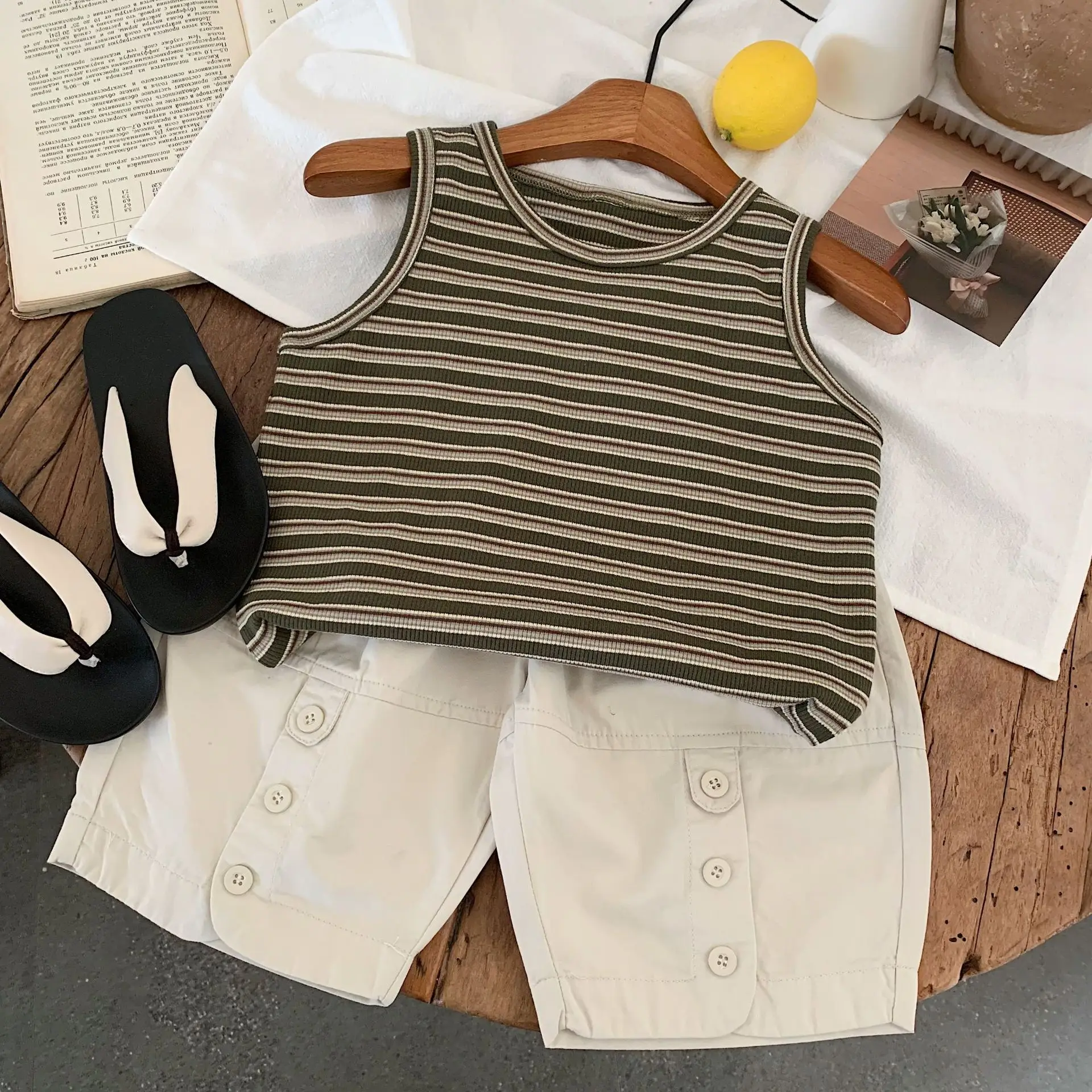 Children Striped Sleeveless Vest Set for Boys 2025 - Image 3