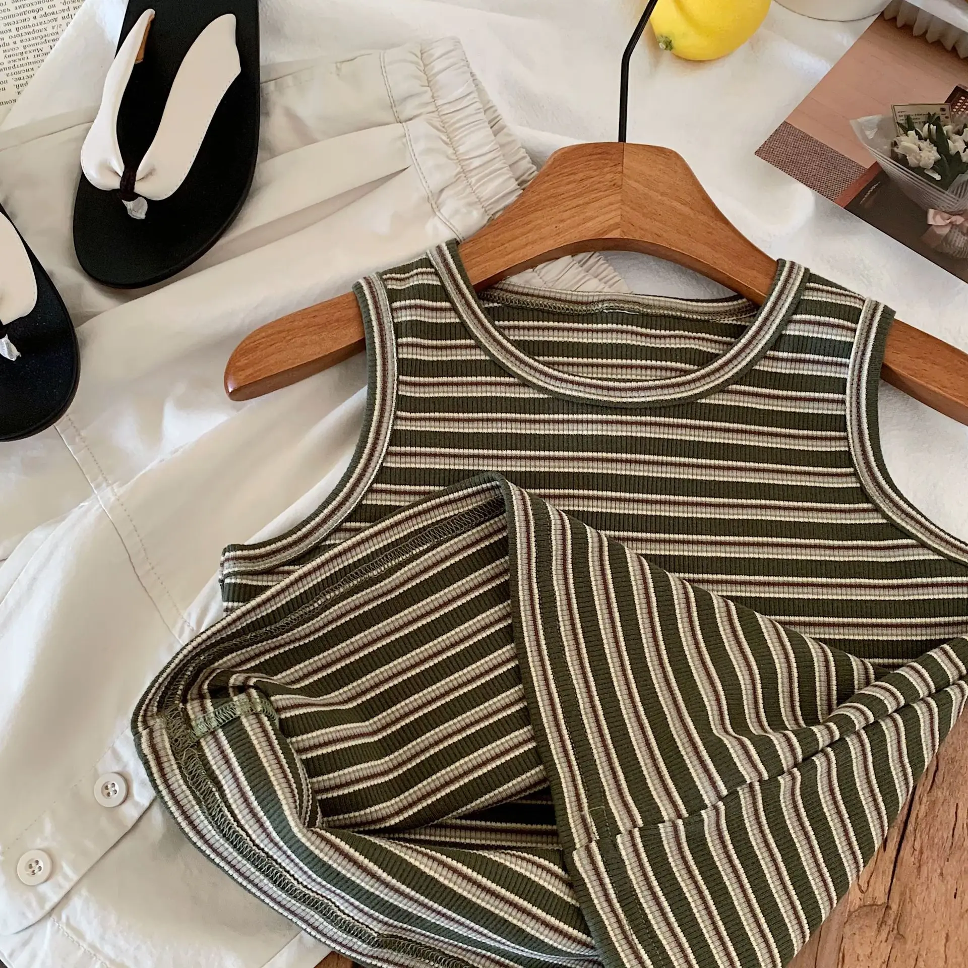 Children Striped Sleeveless Vest Set for Boys 2025 — feature 4