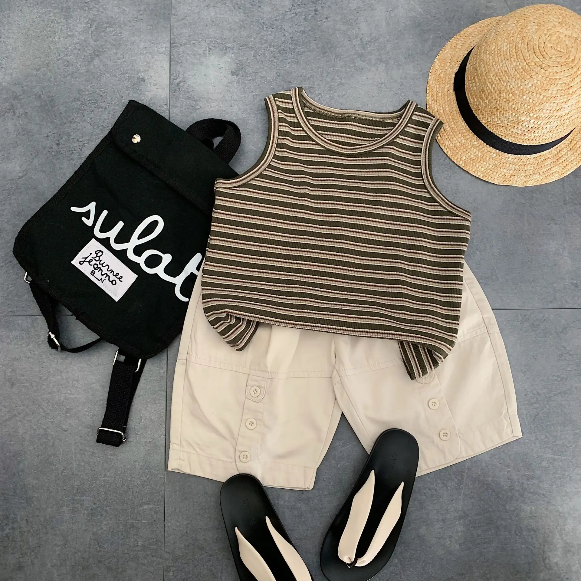 Children Striped Sleeveless Vest Set for Boys 2025 — feature 8