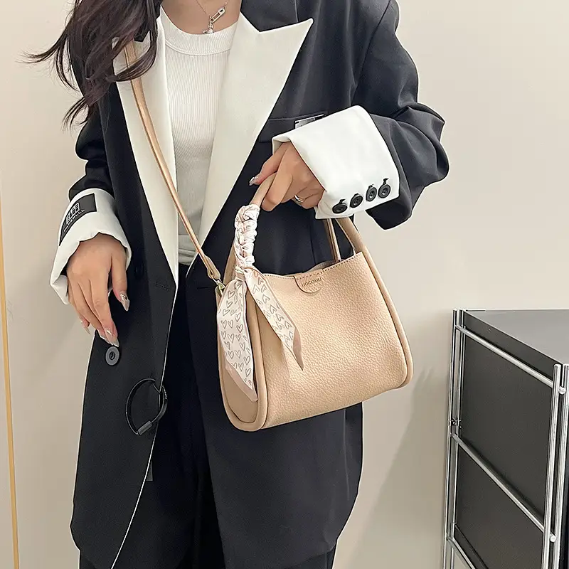 Women's Brown Cowhide Crossbody Scarf Bag 2025