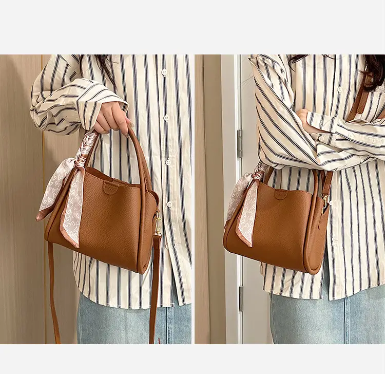 Women's Brown Cowhide Crossbody Scarf Bag 2025 — feature 12