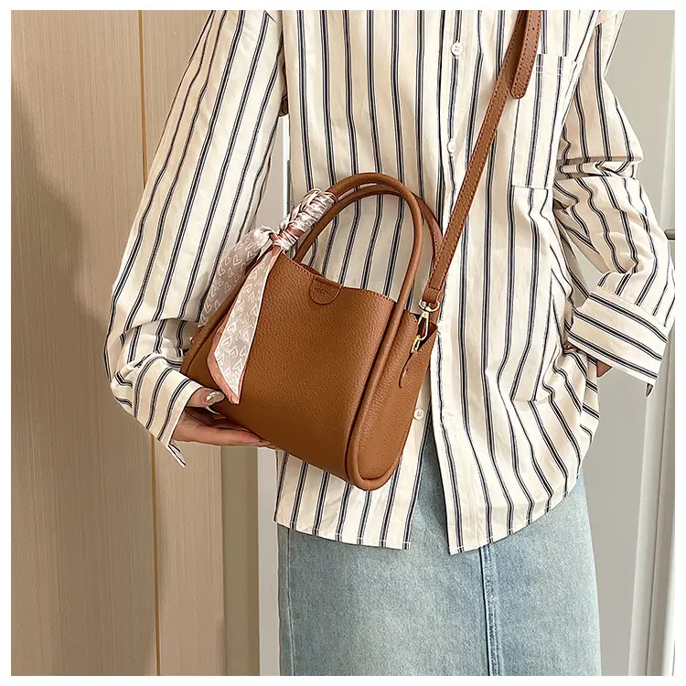 Women's Brown Cowhide Crossbody Scarf Bag 2025 — feature 22