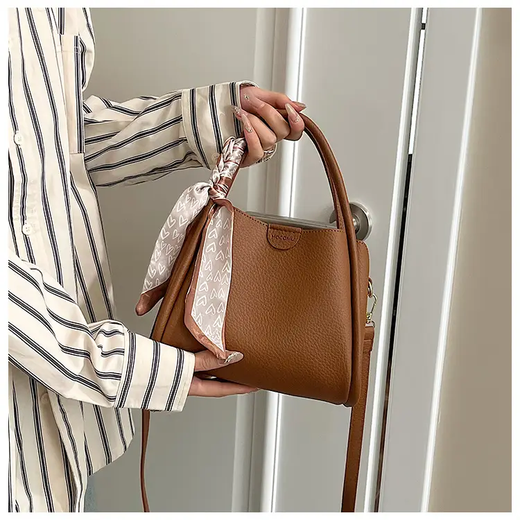 Women's Brown Cowhide Crossbody Scarf Bag 2025 — feature 23