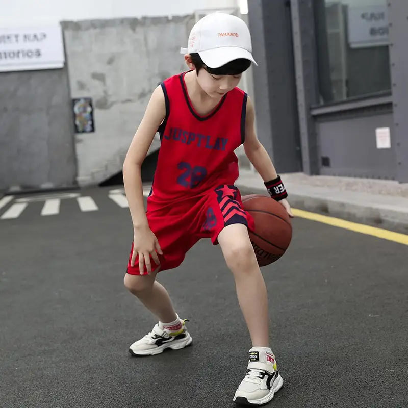 Kids Basketball Vest White Blue 28 Boys - Image 6