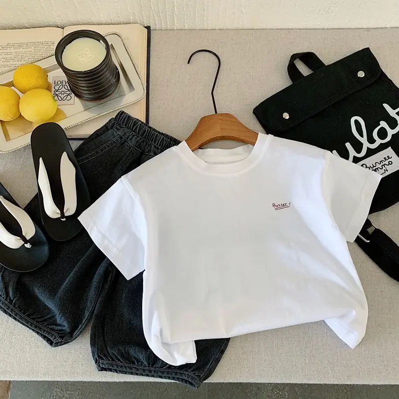 Boys White Lemon Print Half Sleeve T-Shirt Set — feature 4