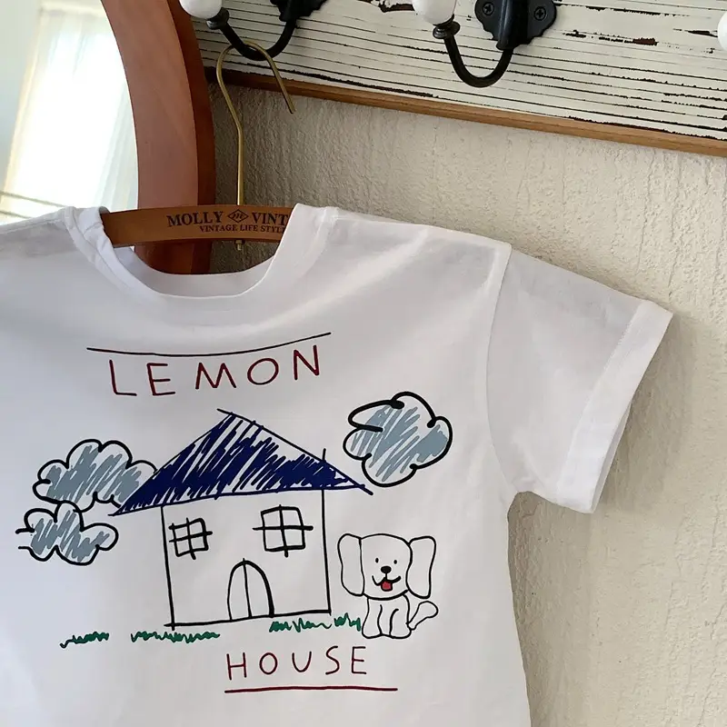 Boys White Lemon Print Half Sleeve T-Shirt Set — feature 9
