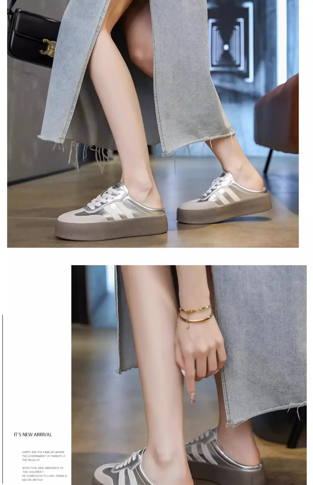Half Slippers Women's Outfit 2025 Spring and Autumn New Thick Bottom Slippers Lazy Slip-on Shoes Half Slip-on Women's Shoes — feature 13