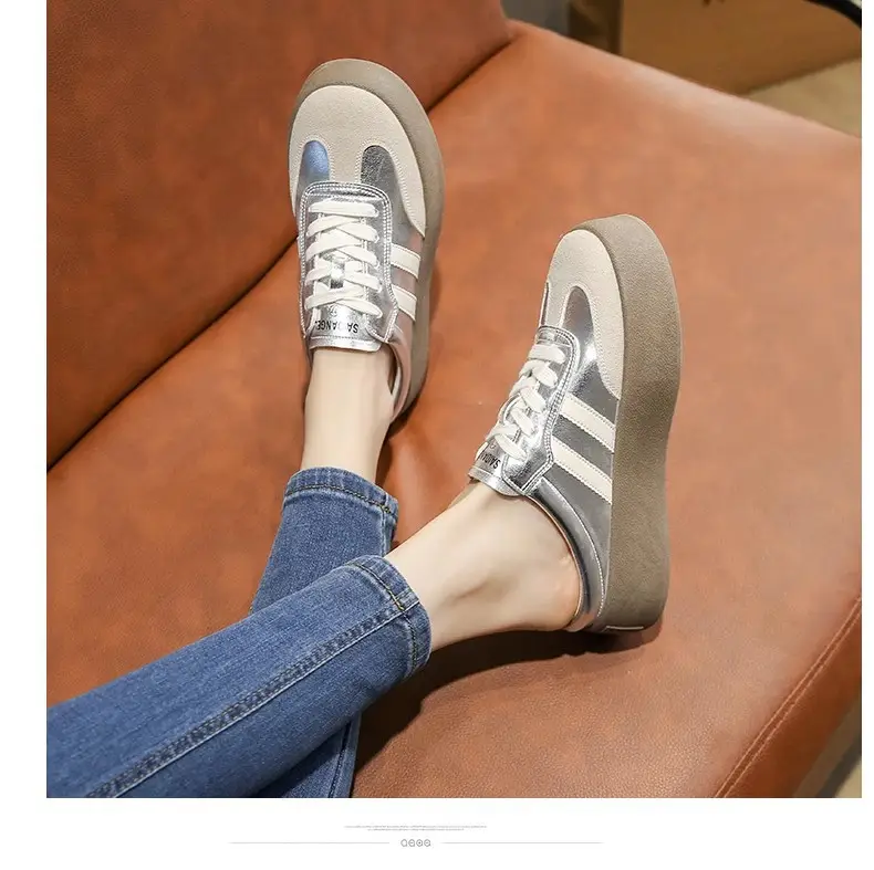 Half Slippers Women's Outfit 2025 Spring and Autumn New Thick Bottom Slippers Lazy Slip-on Shoes Half Slip-on Women's Shoes — feature 14
