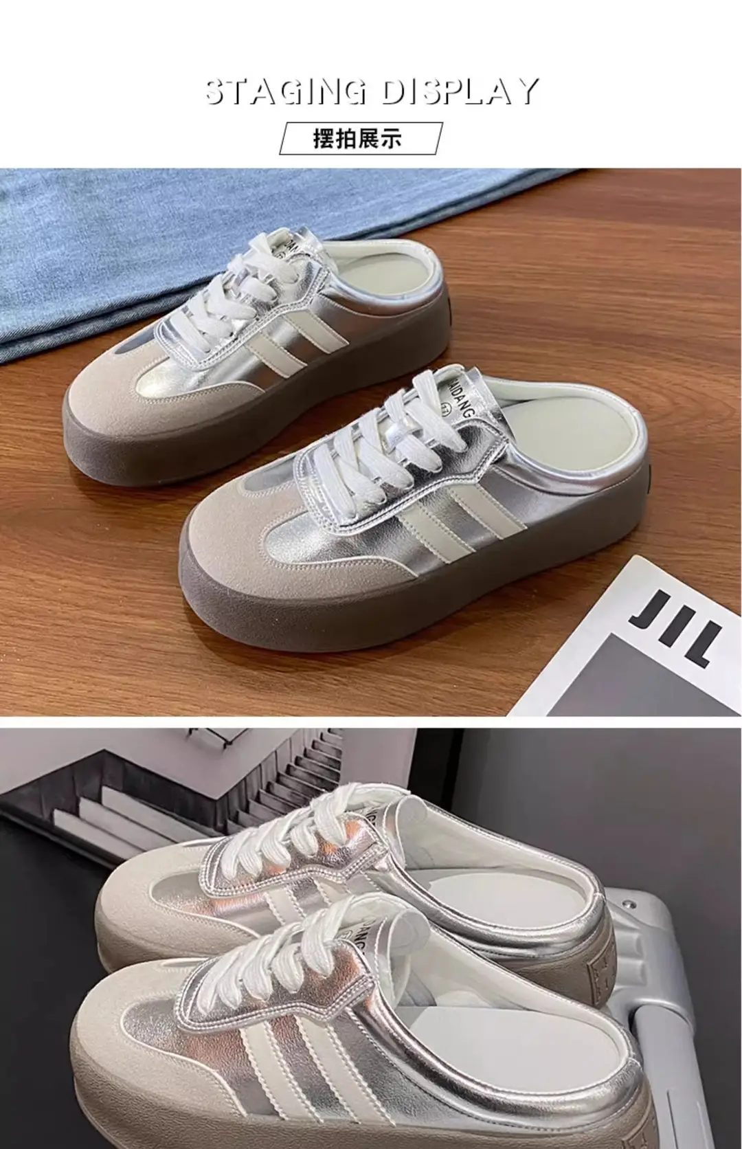 Half Slippers Women's Outfit 2025 Spring and Autumn New Thick Bottom Slippers Lazy Slip-on Shoes Half Slip-on Women's Shoes — feature 18