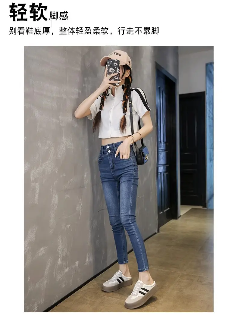 Half Slippers Women's Outfit 2025 Spring and Autumn New Thick Bottom Slippers Lazy Slip-on Shoes Half Slip-on Women's Shoes — feature 8