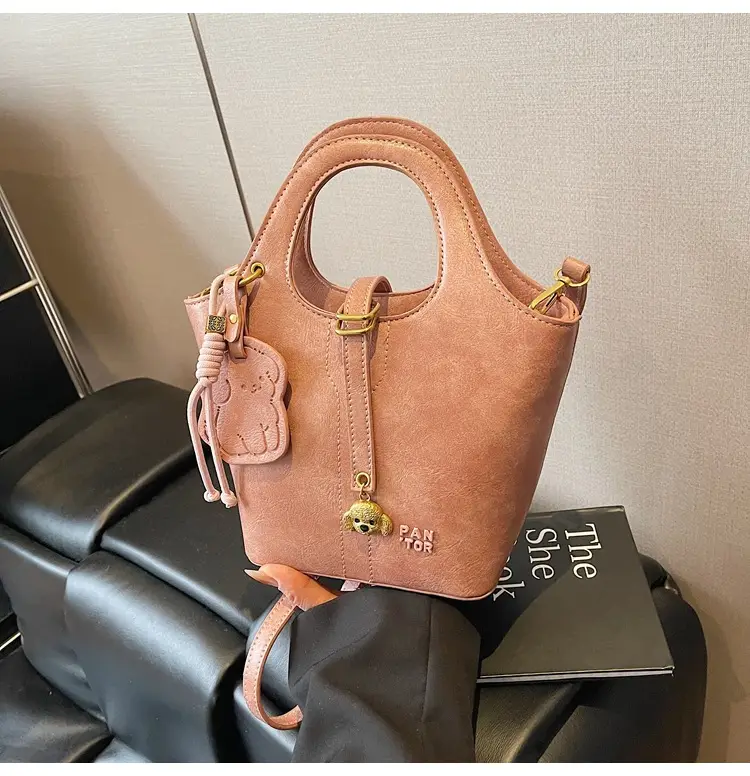 Women's Beige Crossbody Shoulder Bag with Bear Design — feature 19