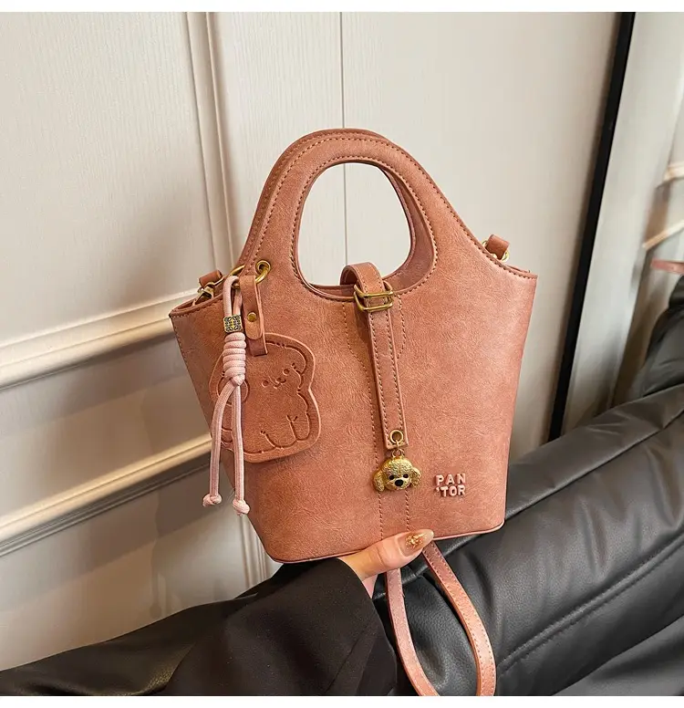 Women's Beige Crossbody Shoulder Bag with Bear Design — feature 20