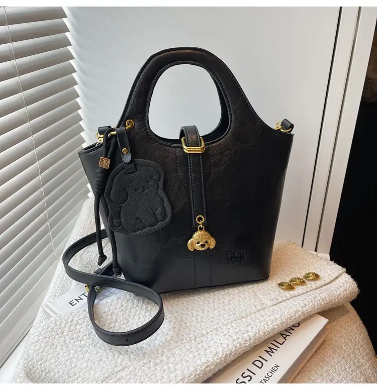 Women's Beige Crossbody Shoulder Bag with Bear Design — feature 21
