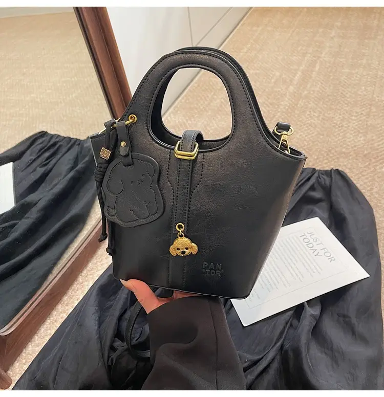 Women's Beige Crossbody Shoulder Bag with Bear Design — feature 22