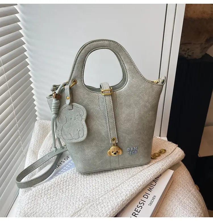 Women's Beige Crossbody Shoulder Bag with Bear Design — feature 23