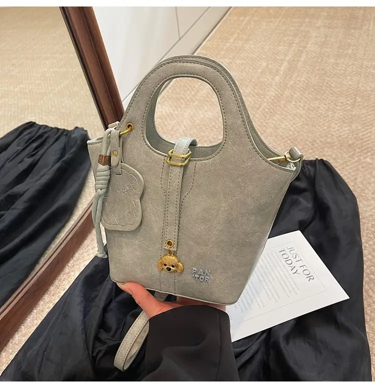 Women's Beige Crossbody Shoulder Bag with Bear Design — feature 24