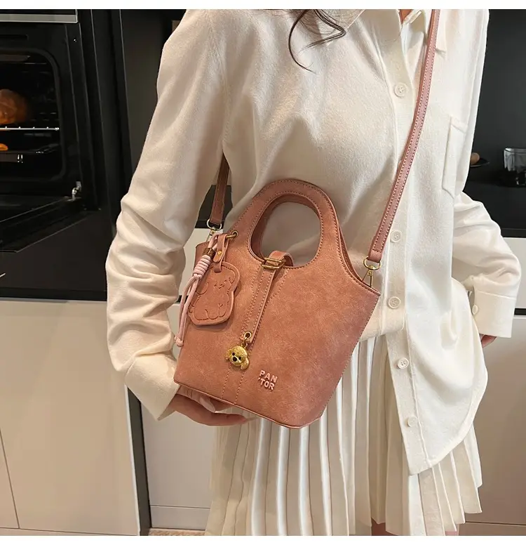 Women's Beige Crossbody Shoulder Bag with Bear Design — feature 26