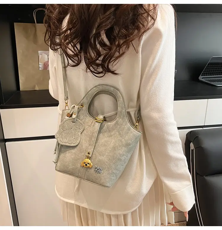 Women's Beige Crossbody Shoulder Bag with Bear Design — feature 28