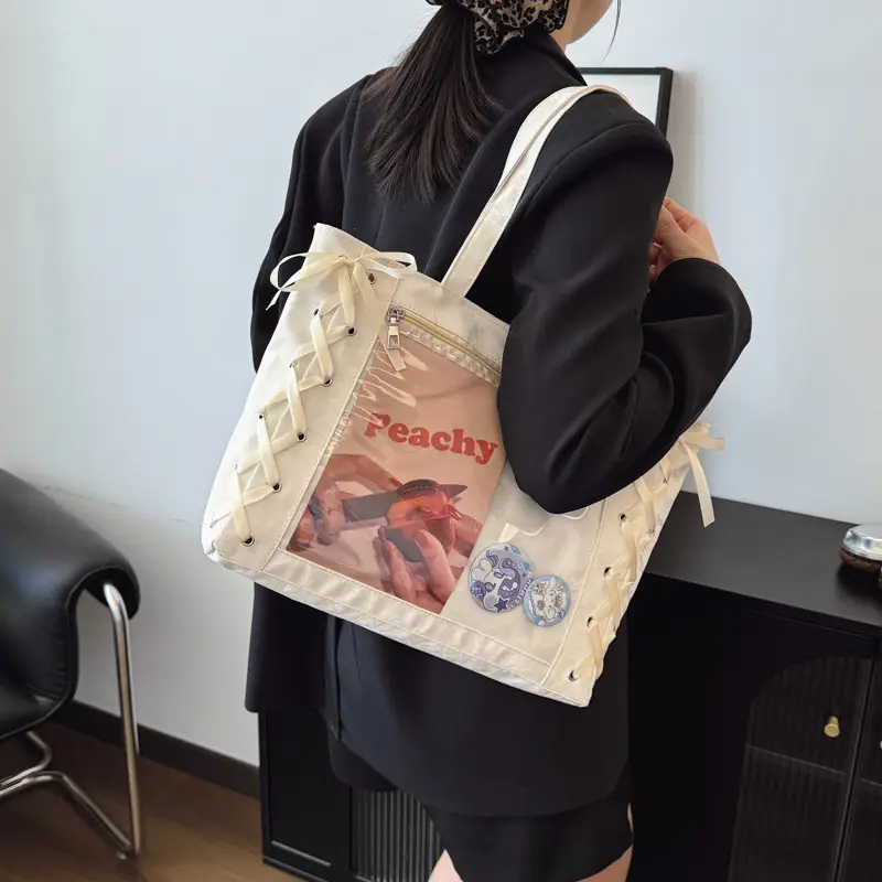 Transparent Two-Dimensional Tote Bag for Women