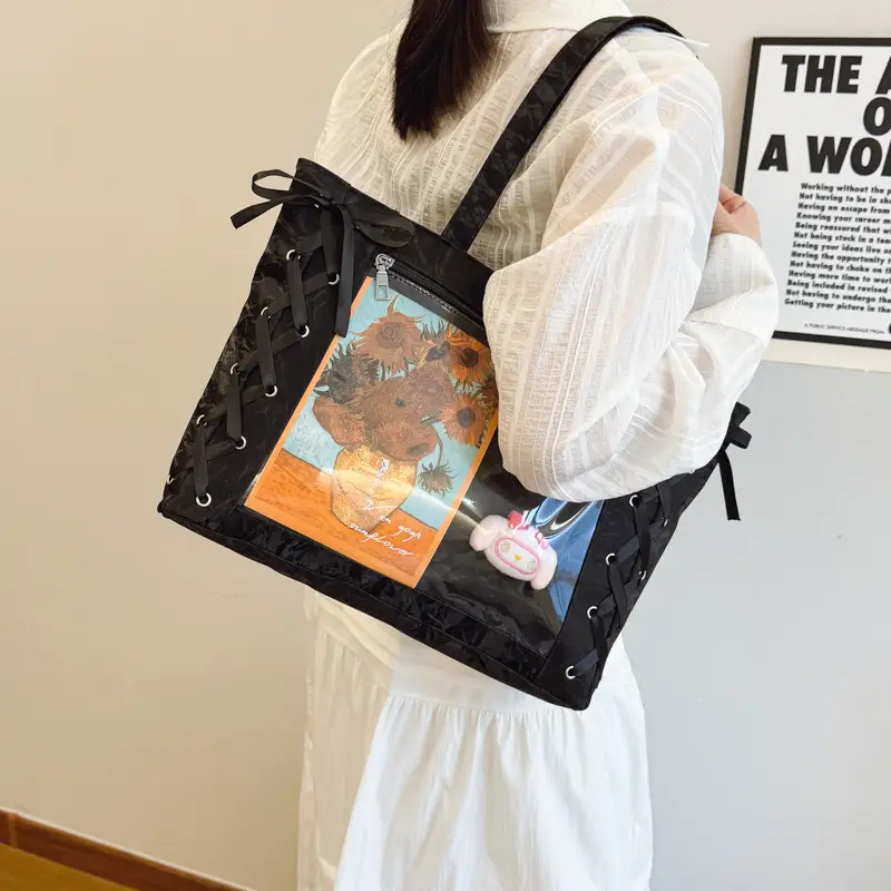 Transparent Two-Dimensional Tote Bag for Women