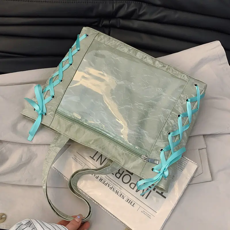 Transparent Two-Dimensional Tote Bag for Women