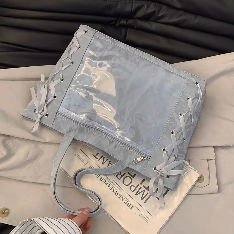 Transparent Two-Dimensional Tote Bag for Women