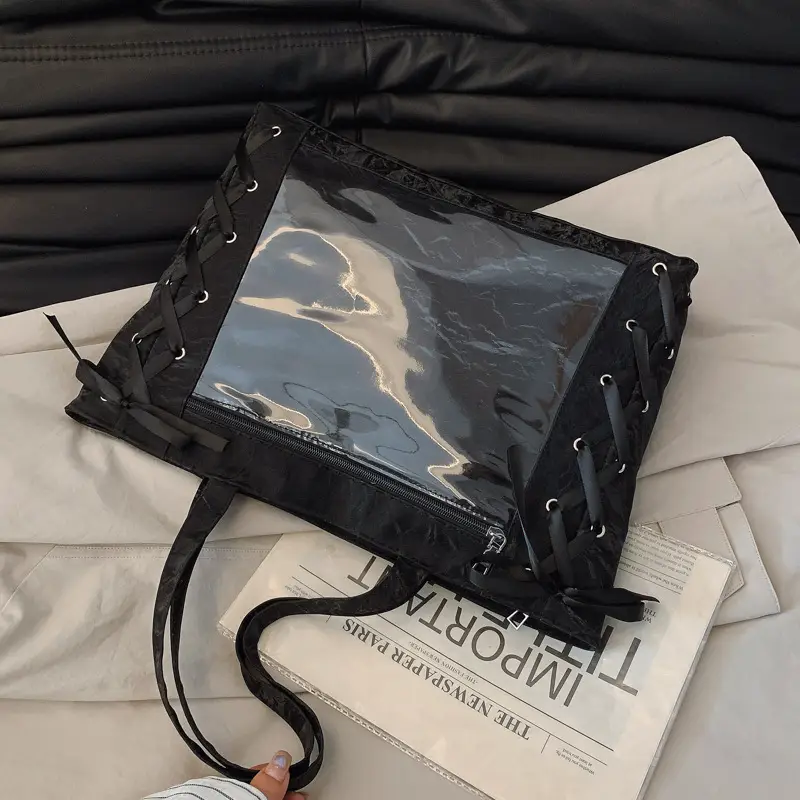 Transparent Two-Dimensional Tote Bag for Women
