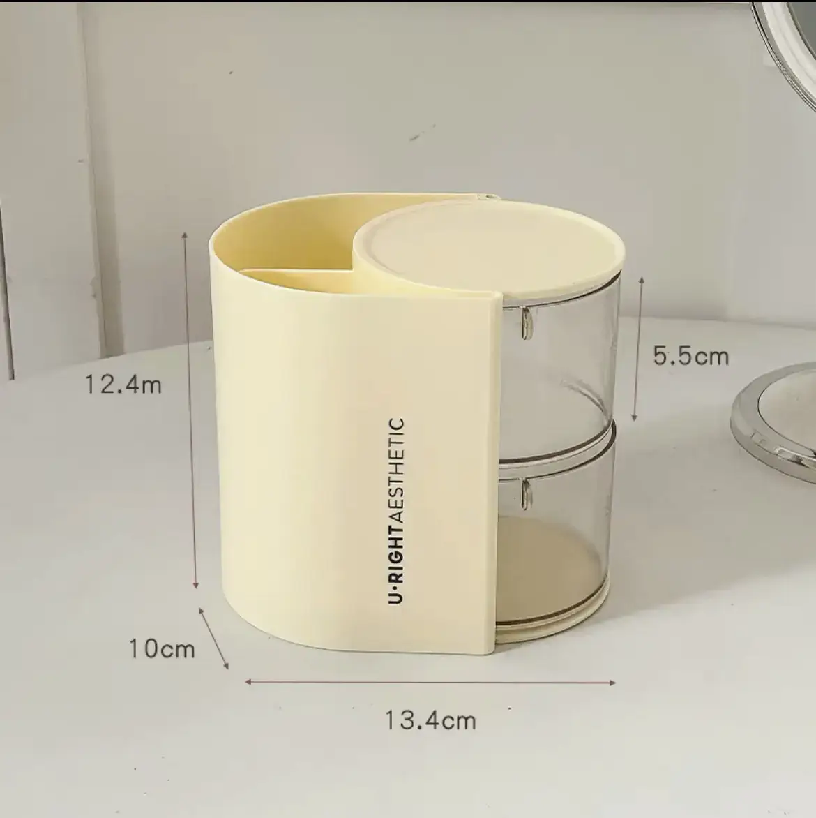 Two-Color Rotating Makeup Brush Storage Cylinder