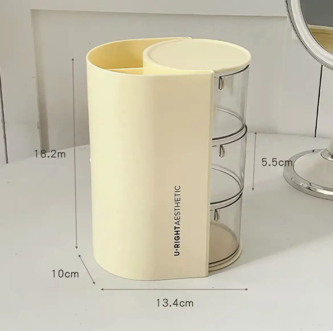 Two-Color Rotating Makeup Brush Storage Cylinder