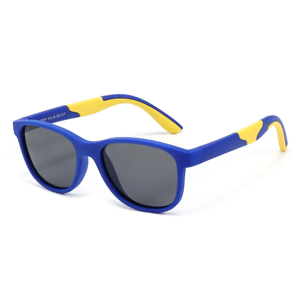 2025 Kids Sunglasses Anti-UV Cycling Blue Yellow - Image 4