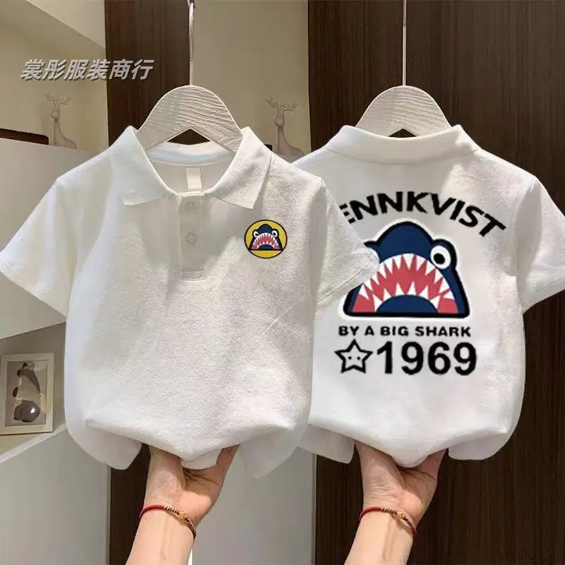 Boys Cotton New Polo Shirt White Numbered 3 - Image 7