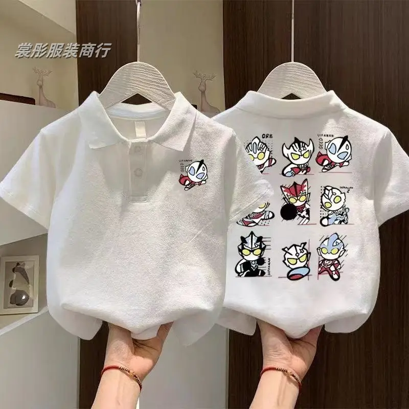 Boys Cotton New Polo Shirt White Numbered 3 - Image 4