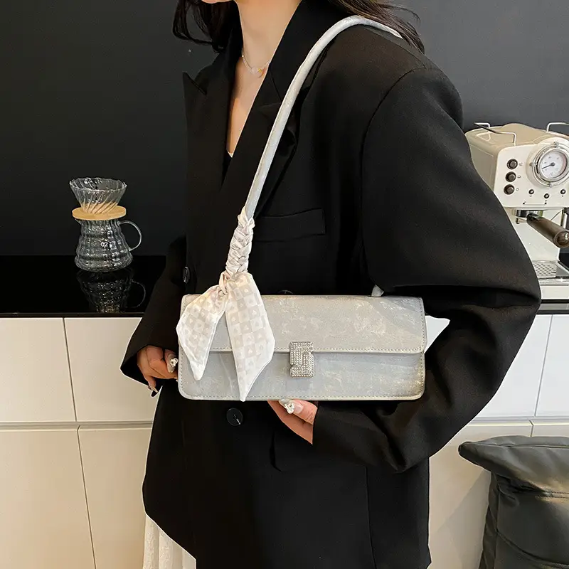 Pink Silk Scarf Shoulder Bag for Women 2025 Spring Summer - Image 7