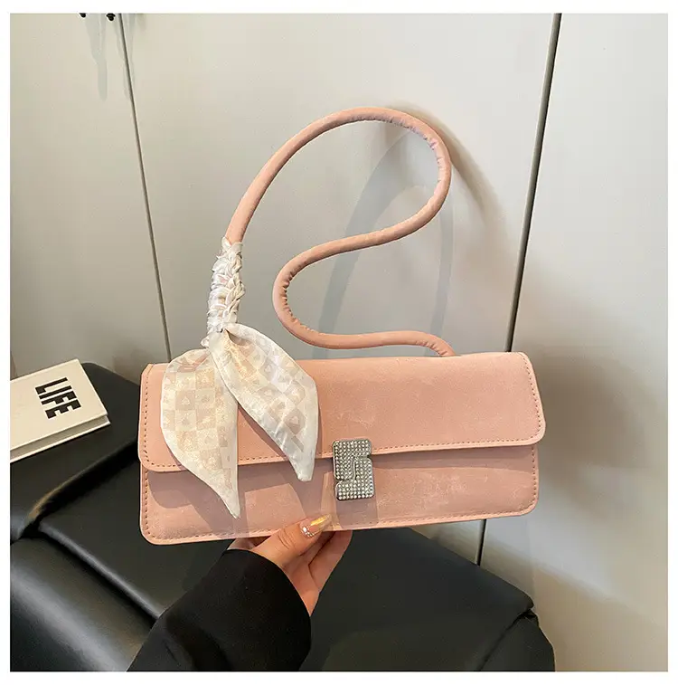 Pink Silk Scarf Shoulder Bag for Women 2025 Spring Summer — feature 16