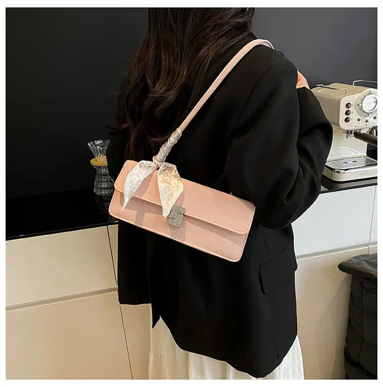 Pink Silk Scarf Shoulder Bag for Women 2025 Spring Summer — feature 19