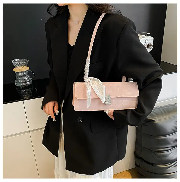 Pink Silk Scarf Shoulder Bag for Women 2025 Spring Summer — feature 22