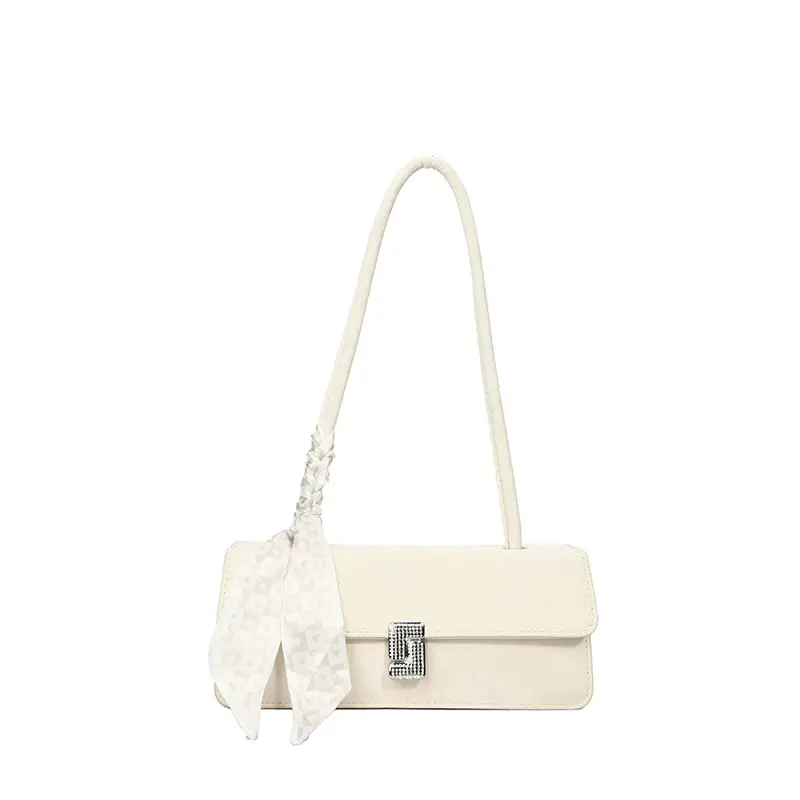 Pink Silk Scarf Shoulder Bag for Women 2025 Spring Summer - Image 2