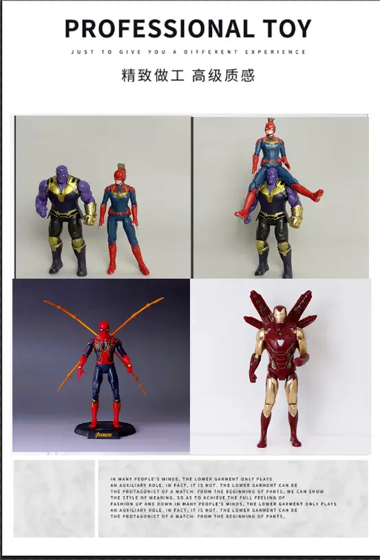 Avengers Hero Iron Man Spider-Man Hulk Thanos Joints Movable Ornament Hand Model Toy — feature 15