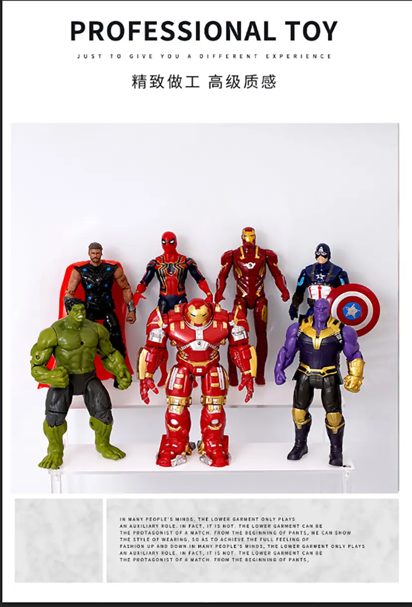 Avengers Hero Iron Man Spider-Man Hulk Thanos Joints Movable Ornament Hand Model Toy — feature 5