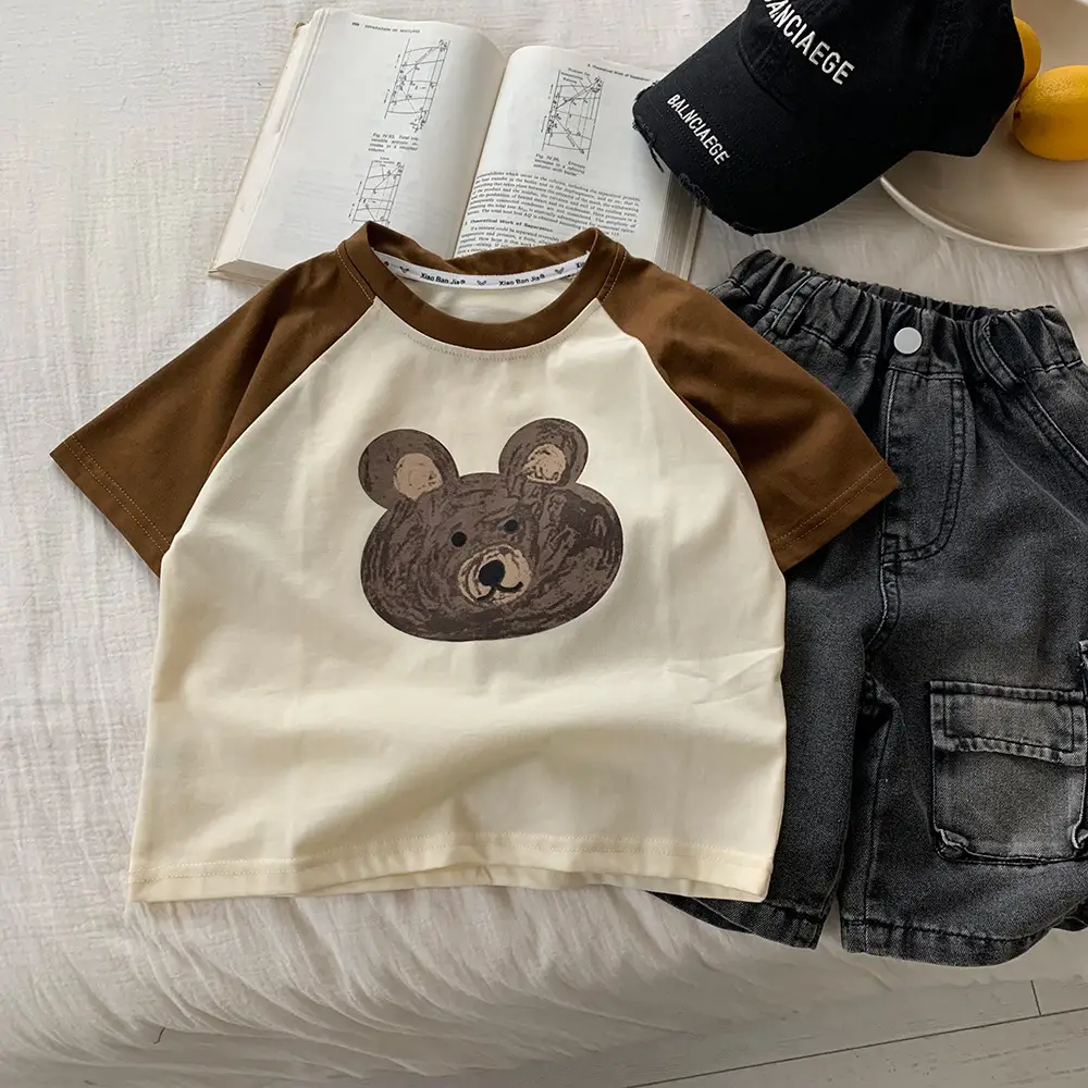 New Boys T-Shirt Bear Print Summer 2025 - Image 4