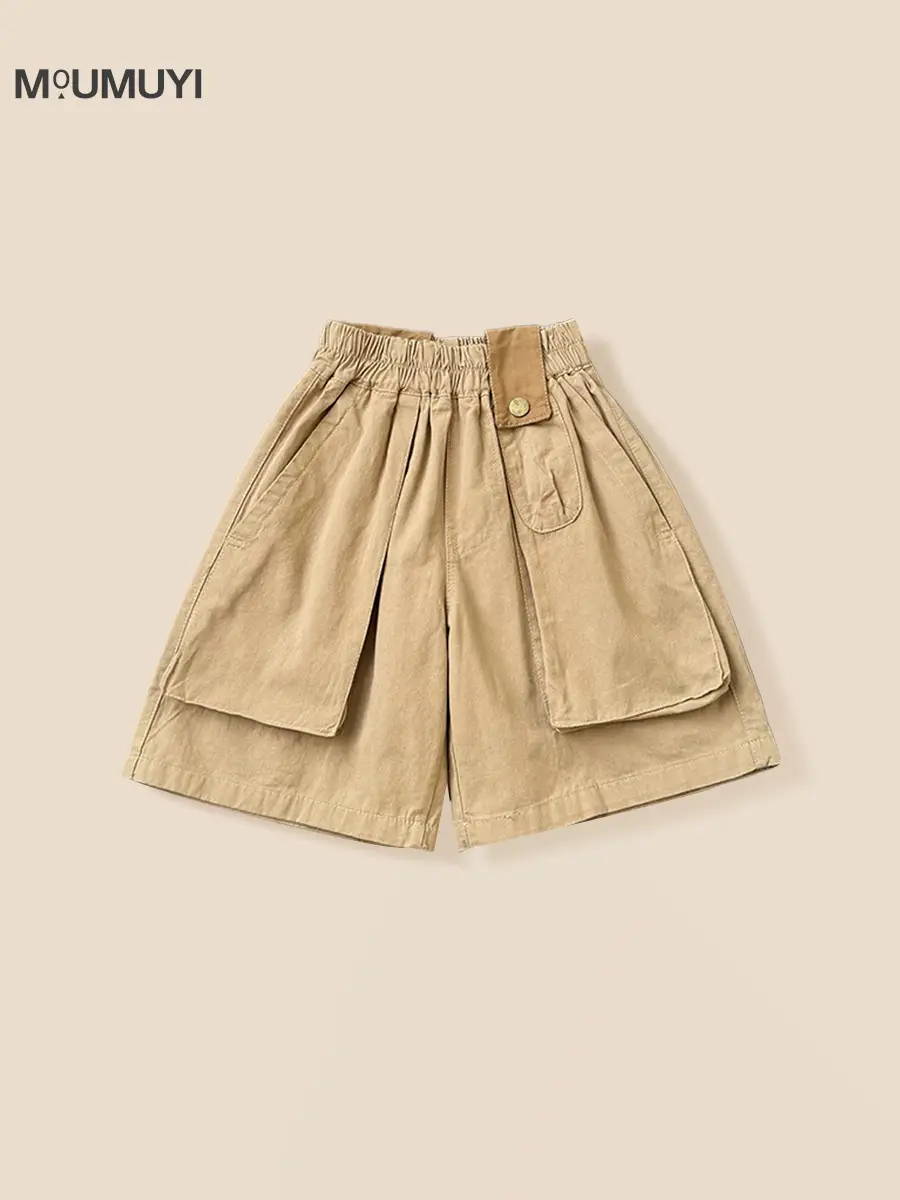 Boys 2Pc White T-Shirt Brown Shorts Summer Set - Image 6