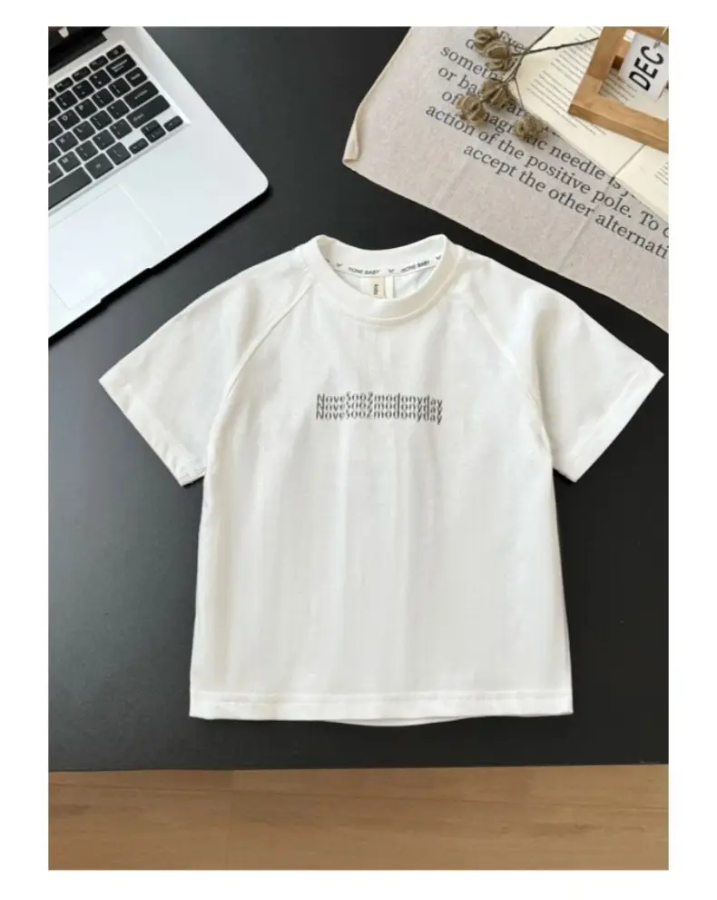 Boys 2Pc White T-Shirt Brown Shorts Summer Set — feature 16
