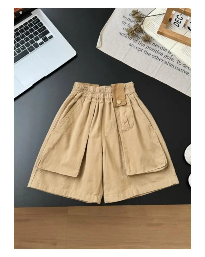 Boys 2Pc White T-Shirt Brown Shorts Summer Set — feature 18