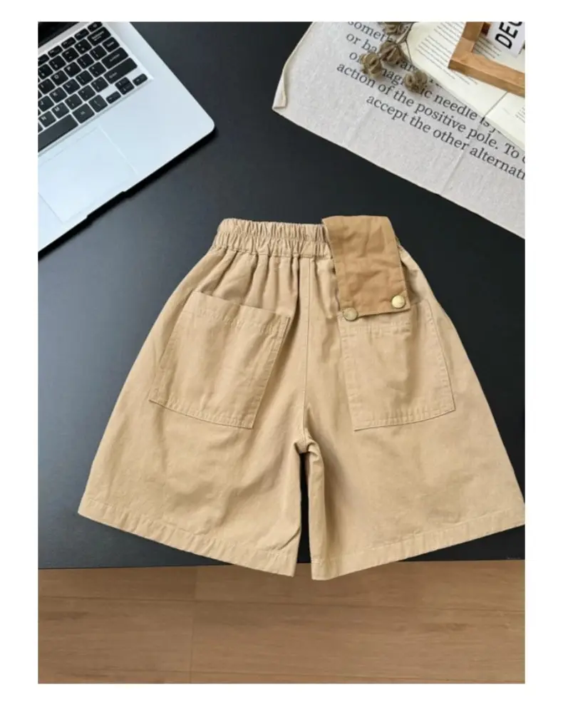 Boys 2Pc White T-Shirt Brown Shorts Summer Set — feature 19